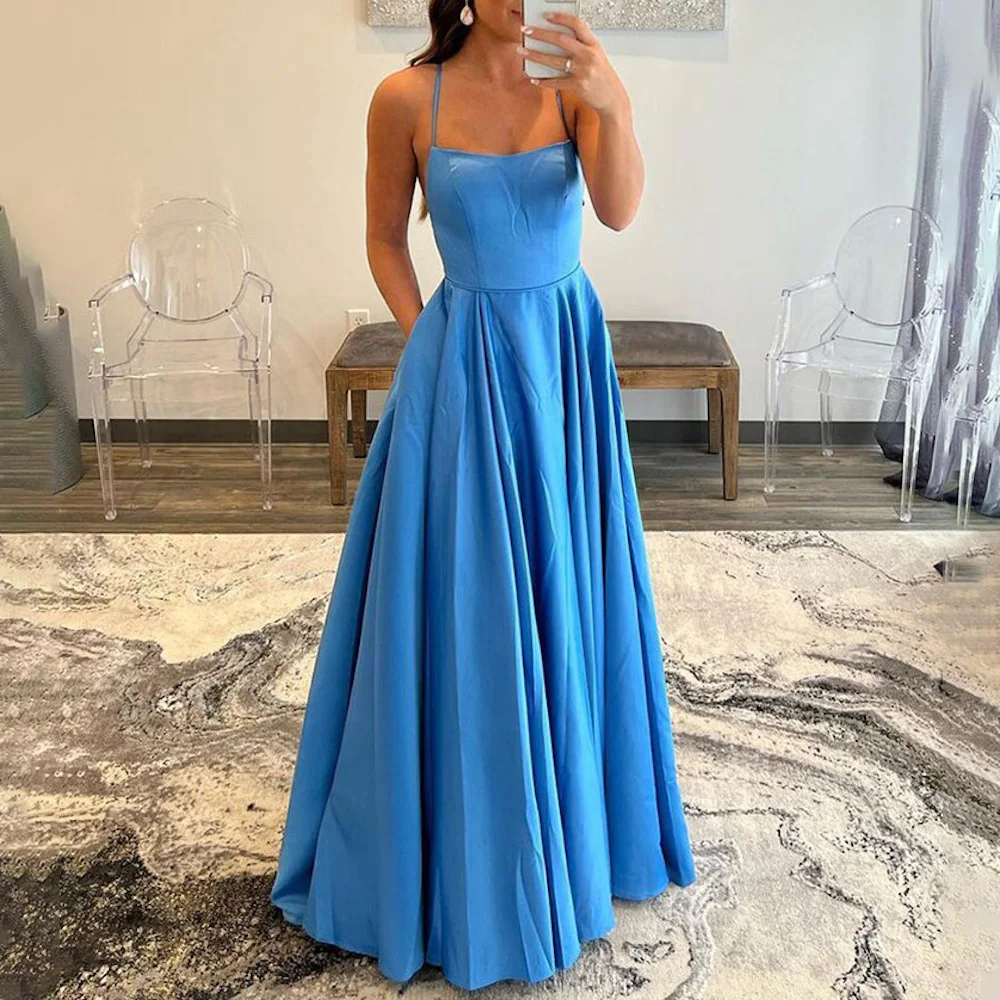 

Satin Evening Dresses for wedding strapless Long Formal prom Dresses elegant A-Line plus size wedding party dress
