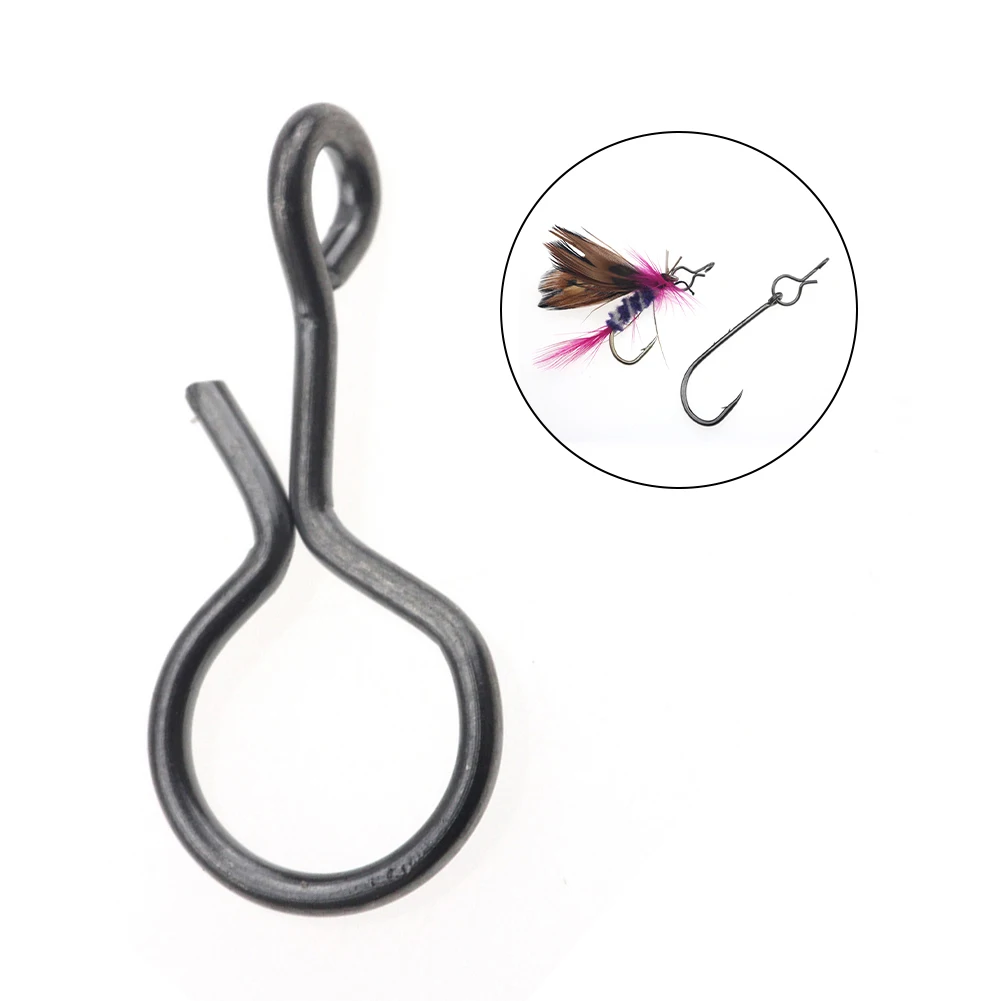 

50pcs Stainless Steel Fly Fishing Snap Quick Change Connect For Flies Hook Lures No-Knot Snaps For Hanging Lures Hooks