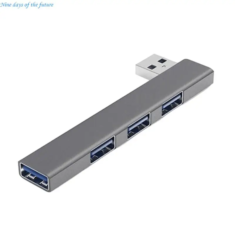 Фото Алюминиевый сплав 4 порта USB3.0 Тип C Концентраторы Быстрая скорость 5 Гбит/с Передача данных Прямоугольный дизайн Вилки Play №2