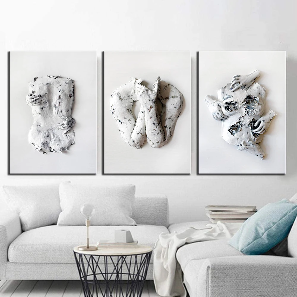 Скульптура человеческий верхний корпус холст живопись настенное искусство