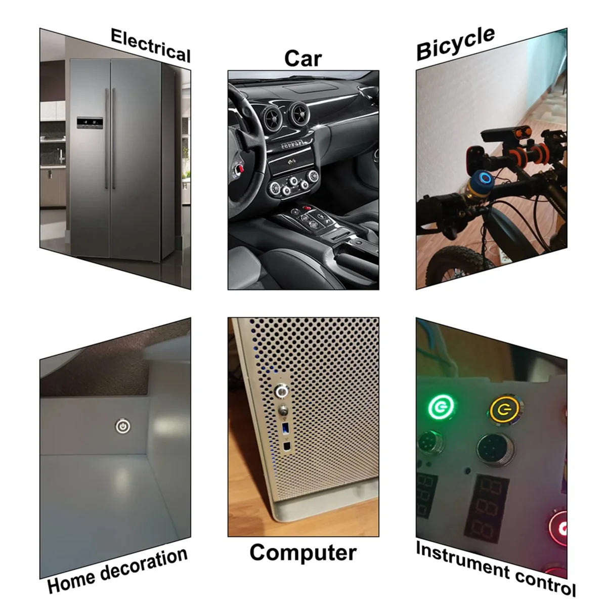 5 шт. 12 мм защелкивающийся кнопочный переключатель высокая круглая головка с