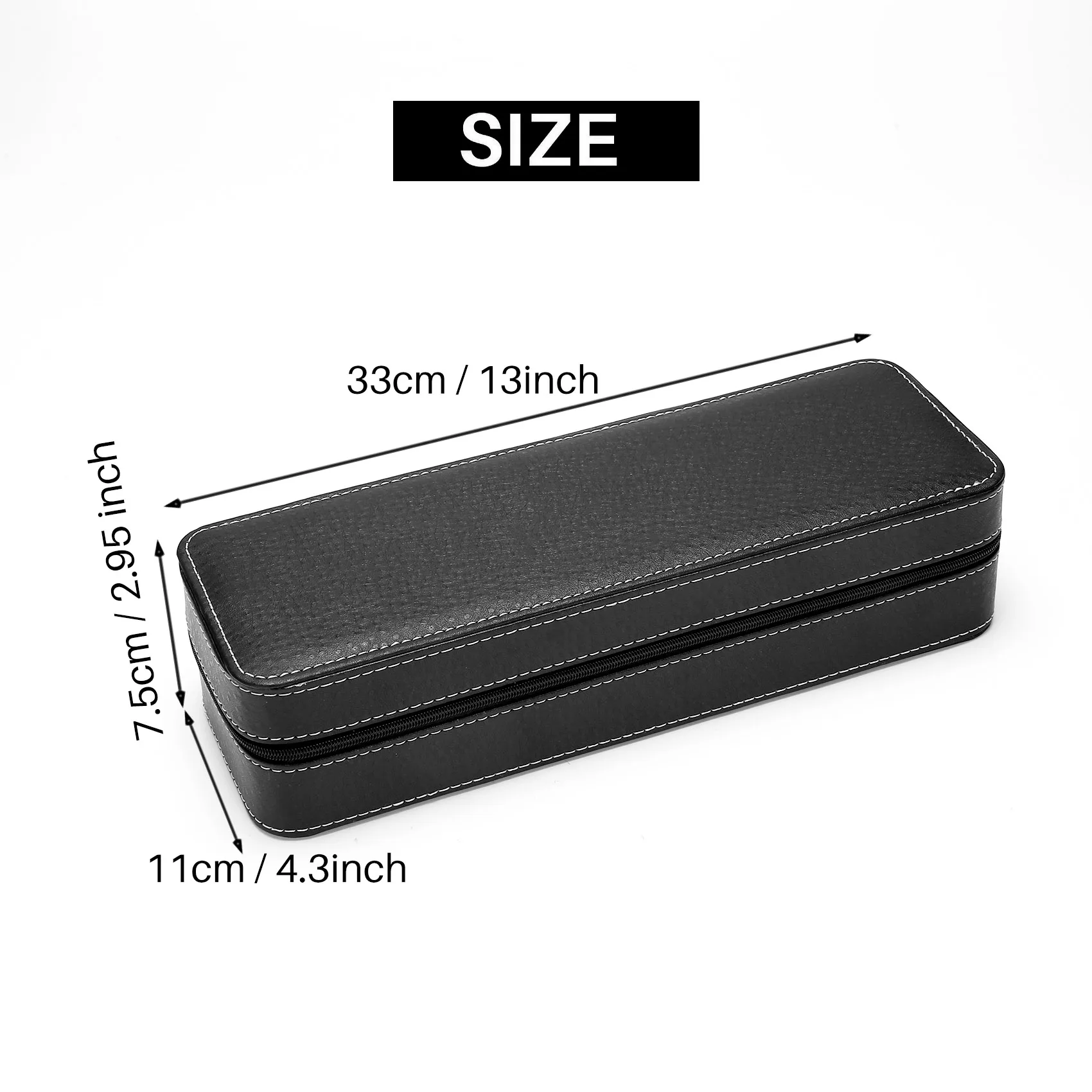 6 Slot Watch Box Portable Travel Zipper Case Collector Storage Jewelry Storage Box