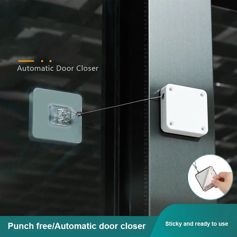 

Anti-corrosion Door Closer Automatically Adjustable Tension Closing Device No Punching Rawstring Door Closer Bracket Punch-free