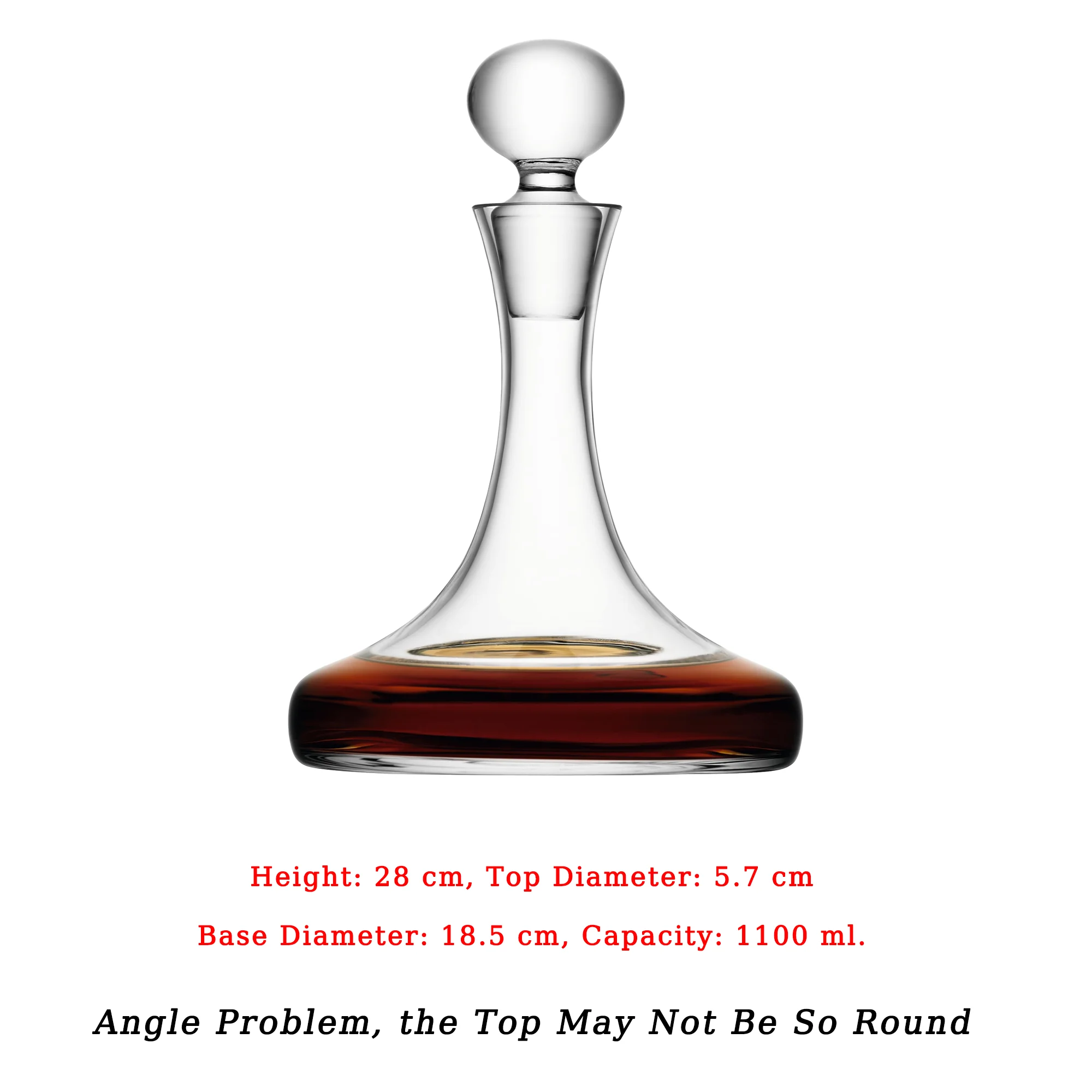 Л Хрустальный графин для вина без свинца | Высокий с наклонной крышкой Легко