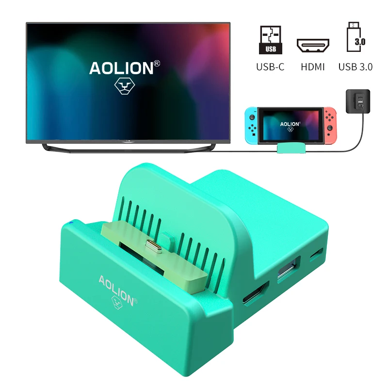 4K HD Video Converter HDMI-Compatible Adapter For Switch Charging Dock Station USB 3.0 Type C Portable TV Video Dock for Switch