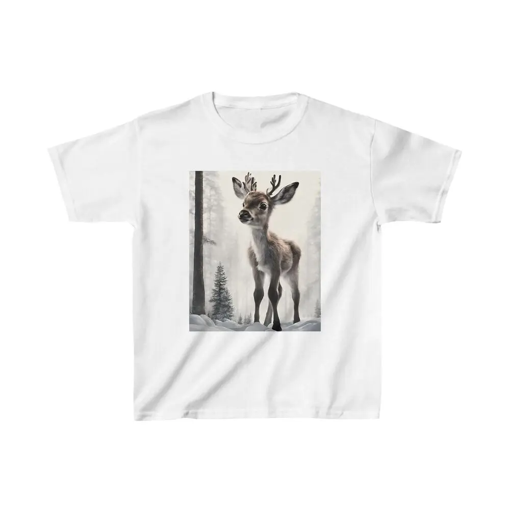 Детская Хлопковая футболка с оленями оригинальный дизайн для мальчиков и