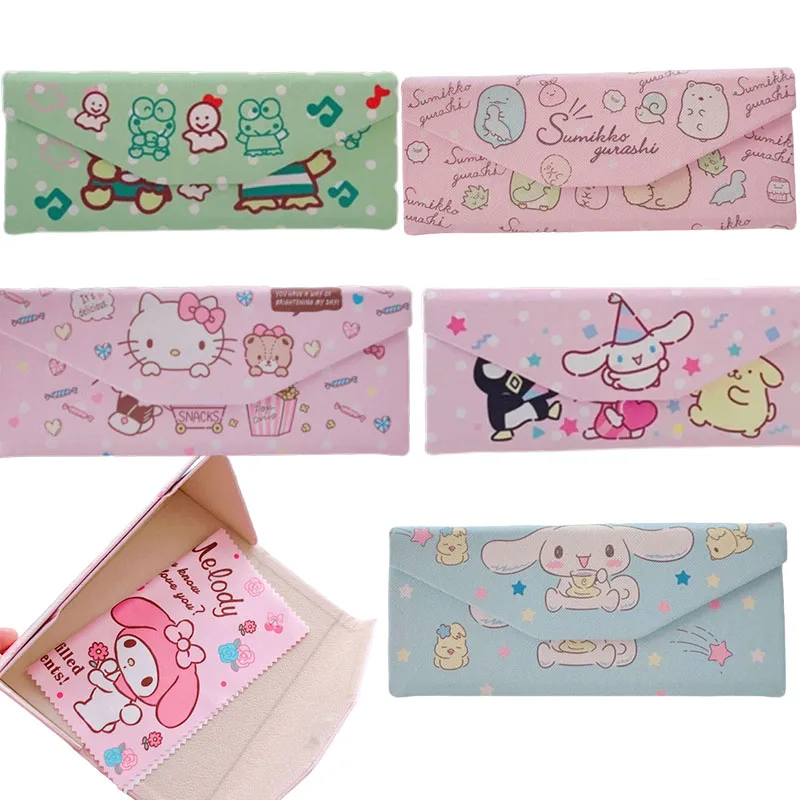 Мультяшный Чехол для очков Mymelody Kuromi Cinnamoroll портативный складной чехол Myopia