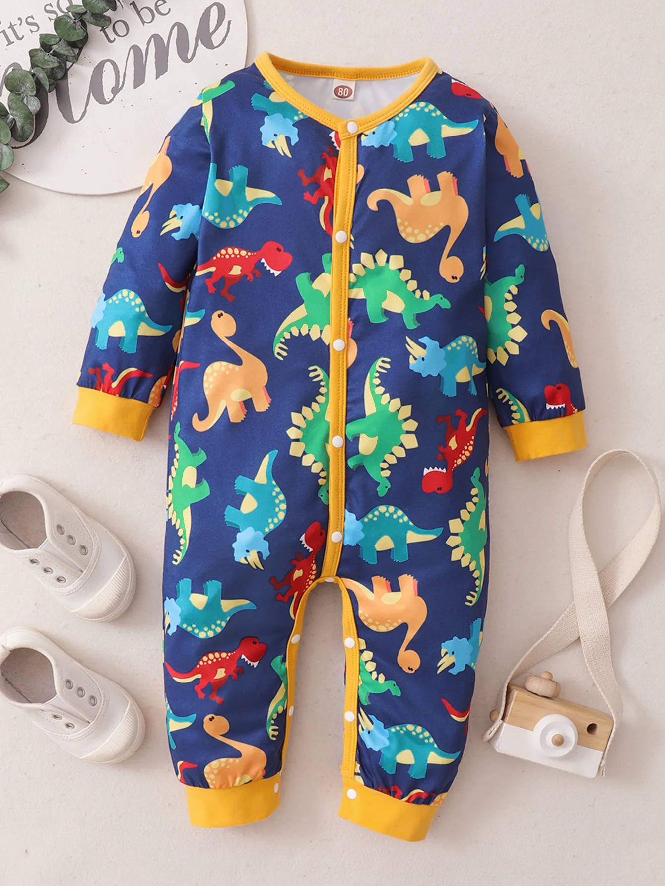 

Newborn Baby Boys Romper Infant Jumpsuit Casual Cute Dinosaur Cartoon Multicolor Print Cotton Infant Clothing Toddler Bodysuit