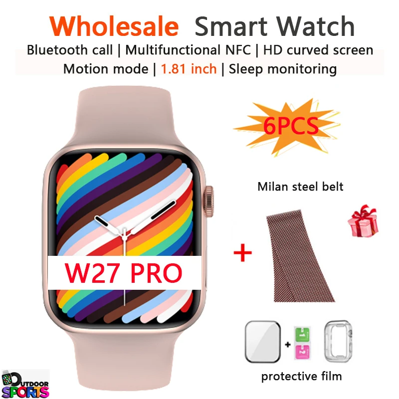 

Смарт-часы W27 PRO, NFC, IP68, 6 шт.