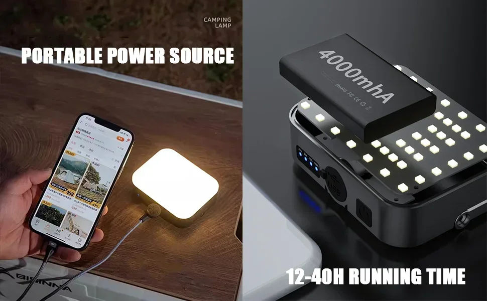 BALDR уличная лампа для кемпинга с зарядкой через USB водонепроницаемая подвесная