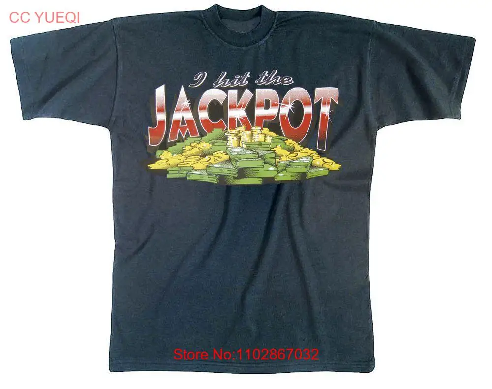 Футболка унисекс с принтом-I hit the Jackpot - 09271 темно-синяя-Размер S-XXL