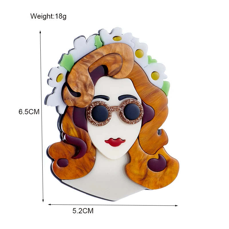 YAOLOGE Акриловые броши в виде очков