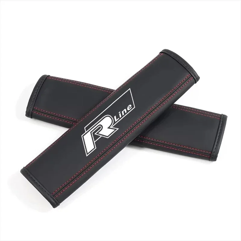 

2 шт. для Volkswagen R RLine Polo Golf GTI Passat Tiguan Touareg Caddy Jetta кожаный автомобильный ремень безопасности плечевой чехол защитные накладки