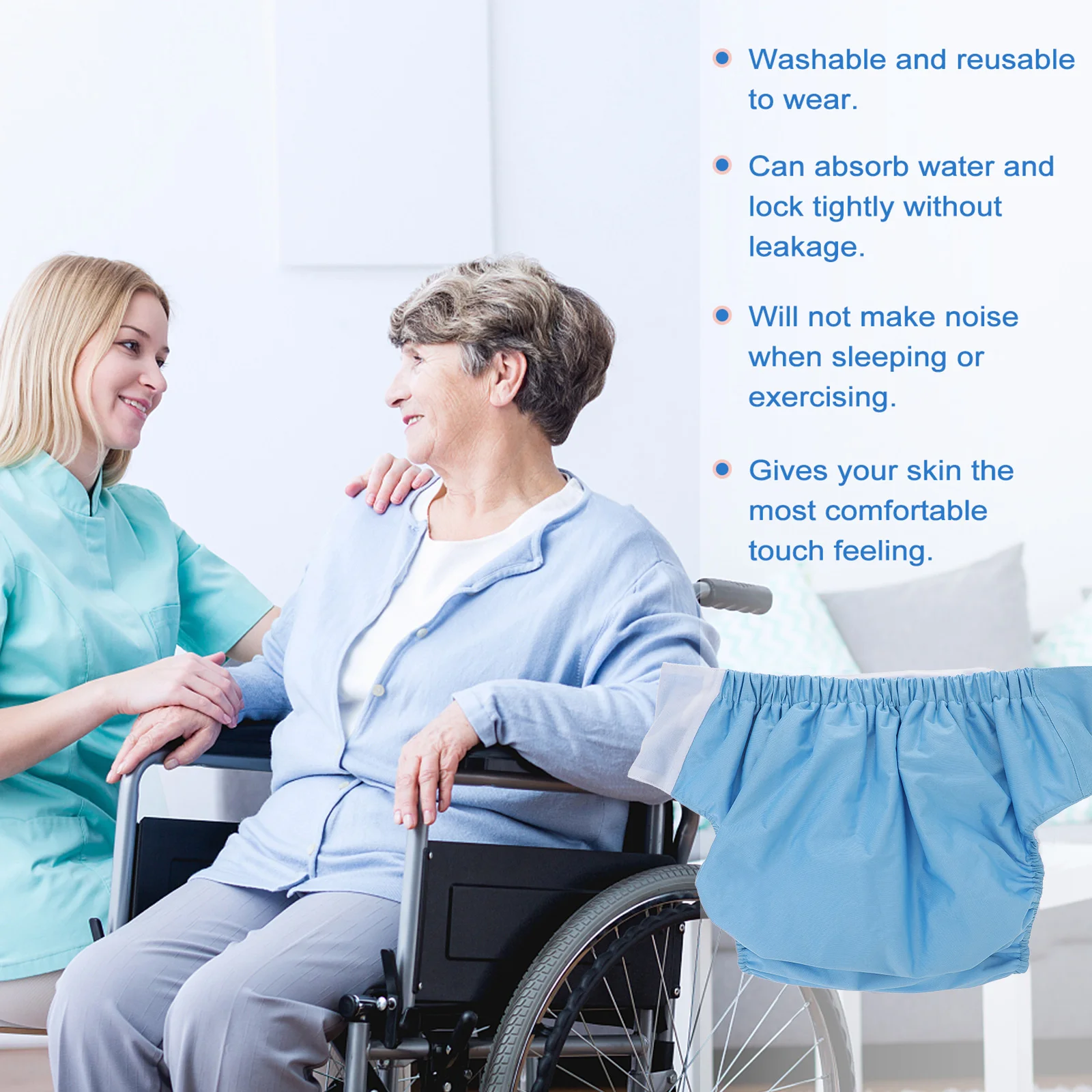 2-х шт. нижнее белье брюки на недержание моющиеся для пожилых людей Pañales Para Adultos