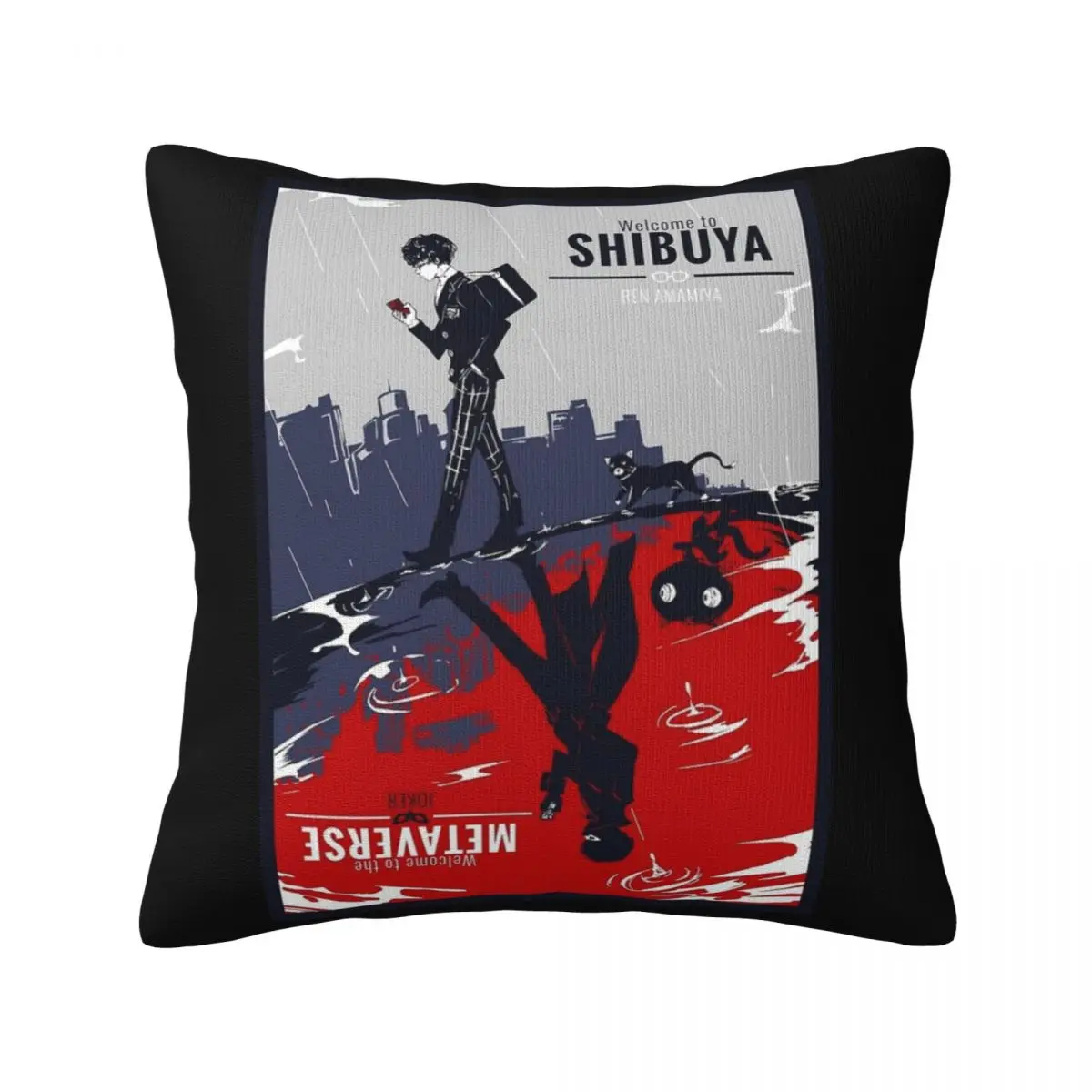 

Shibuya Metaverse Persona 5 Pillow Case videogame morgana Sofa Zipper Pillowcase Summer Cute Polyester Cover