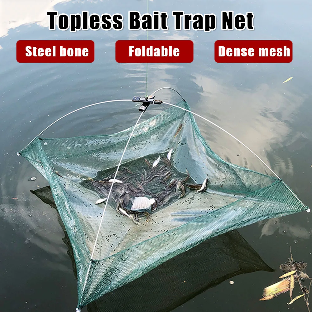 

Crawfish Trap Fishing Net Folding Bait Trap Net Shrimp Minnow Crawfish Dip Net Crab Cast Net Trap Fishing Tackle Accessories