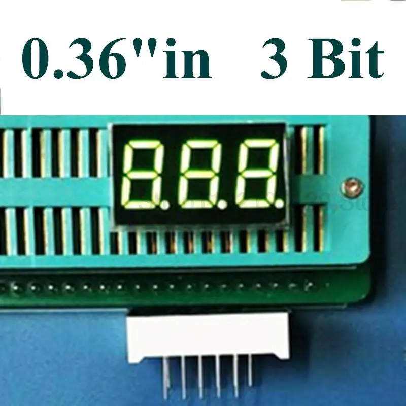 

3 Bit Common Anode dIP Digital Tube 0.36" 0.36in. GREEN LED Digit 7 Segment(20PCS/Lot)