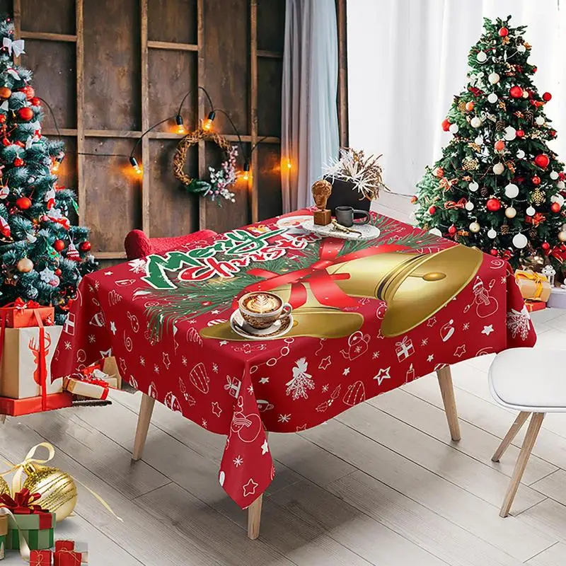 

Christmas Printed Tablecloth Home Table Decoration Antifouling Accessories Rectangular Dining Room for Home Kitchen Supplies