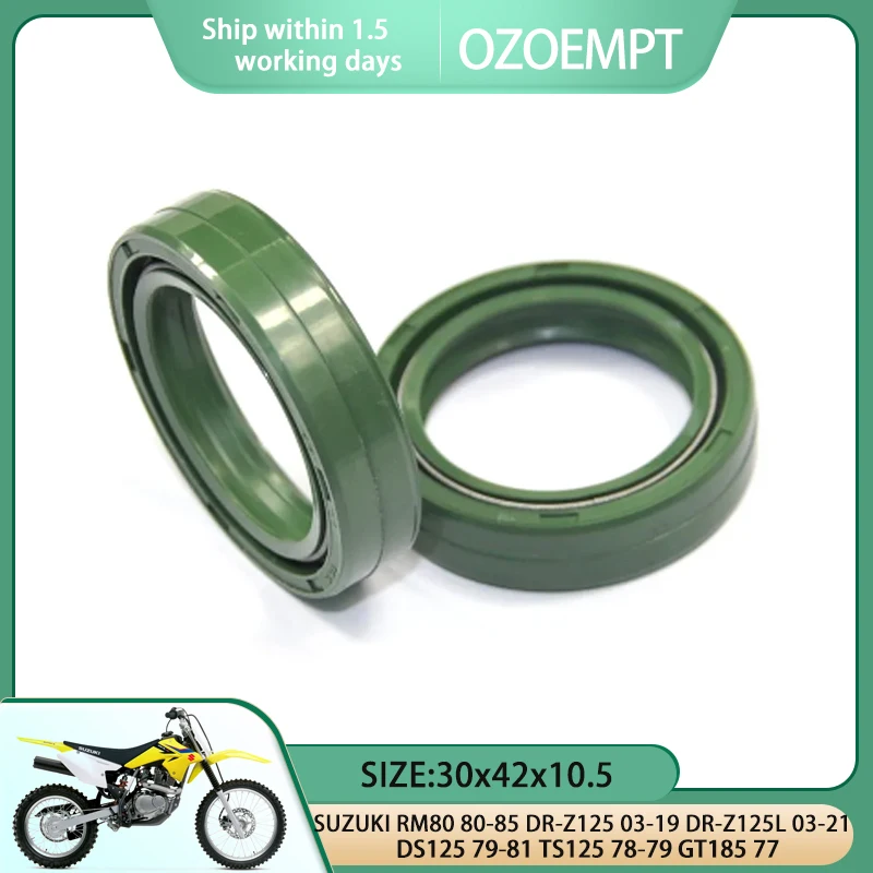 

OZOEMPT Motorcycle Front fork oil seal Apply to SUZUKI RM80 80-85 DR-Z125 03-19 DR-Z125L 03-21 DS125 79-81 TS125 78-79 GT185 77
