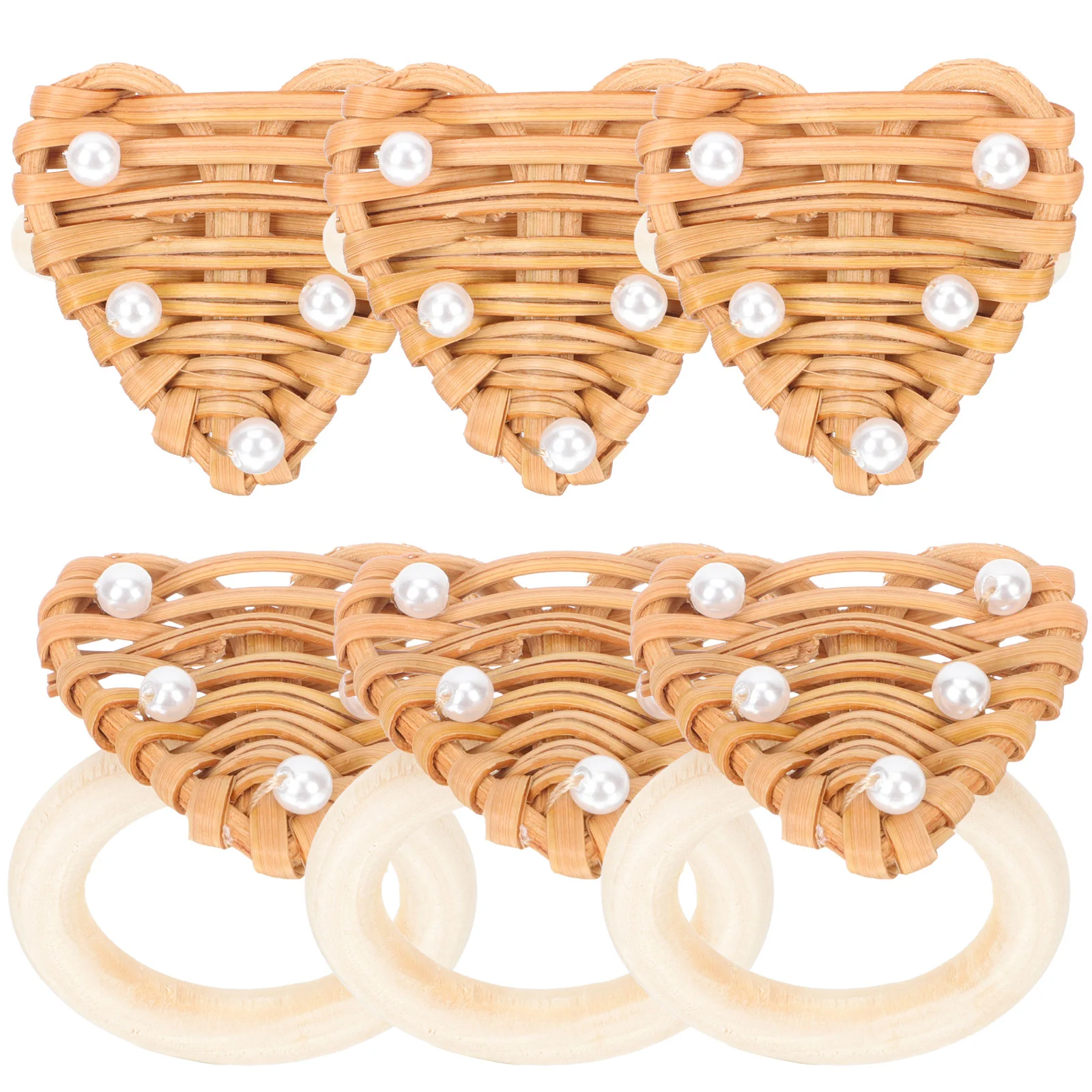 6-шт. Держатель для салфеток тканые кольца из ротанга в деревенском стиле