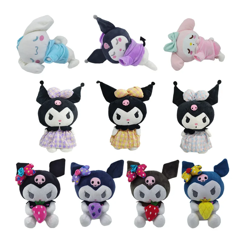 

Плюшевая игрушка в стиле аниме, плюшевая игрушка «Моя Мелодия» Sanrios Kawaii Kuromi Cinnamoroll, милая мультяшная кукла, украшение, подарок девочке на ден...