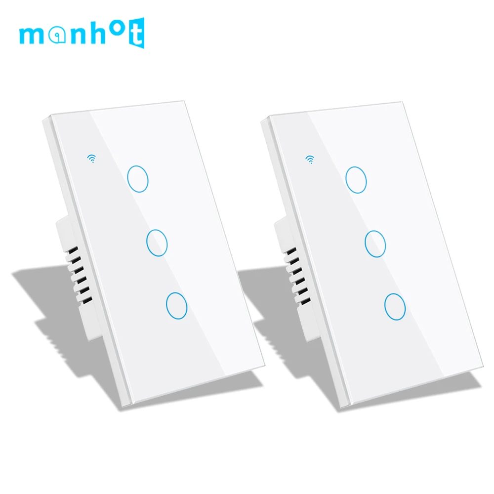 

Умный Сенсорный Переключатель Tuya Wi-Fi Со Стеклянной Панелью, Двустороннее Беспроводное Управление Для Лестниц