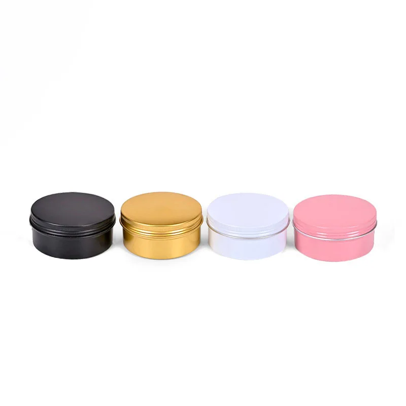 

15ml Metal Aluminium Bottle Tins Lip Balm Containers Empty Jars Screw Top Tin Cans White Gold Black DH8784