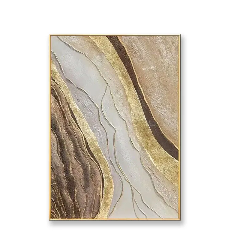 Ручная роспись маслом Золотая фольга и фотообои волны входя в домашние хозяйства