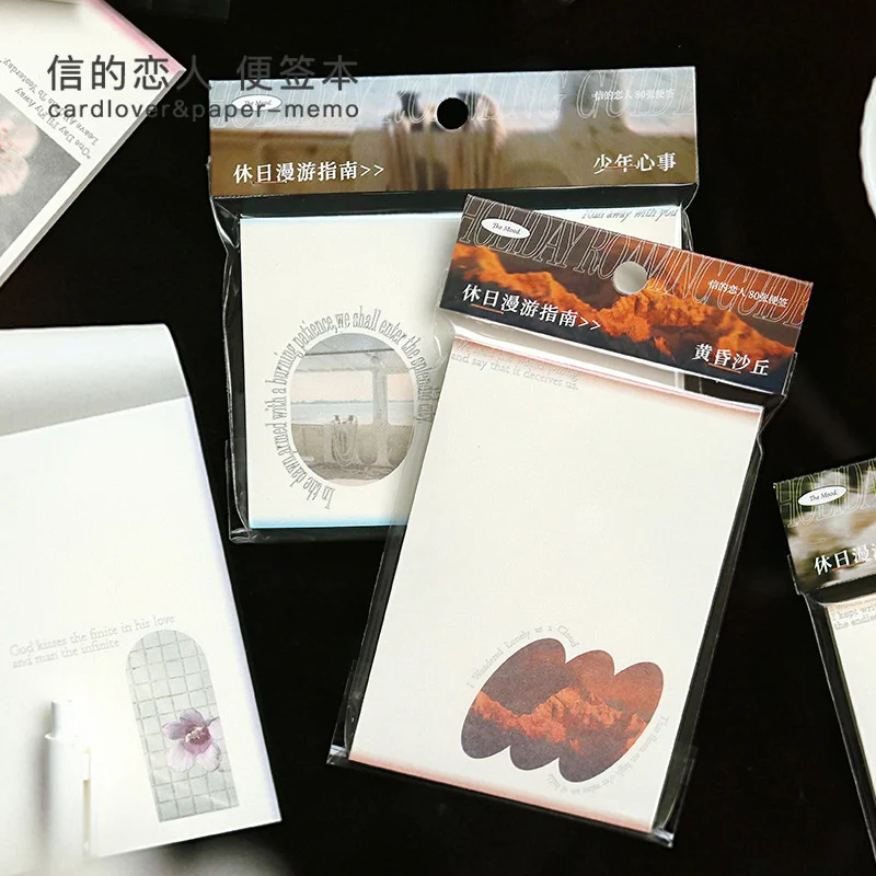 

80sheets Vintage Memo Pads Diary Notepad Writing Papeleria Kawaii Stationery Office School Supplies Collage Material