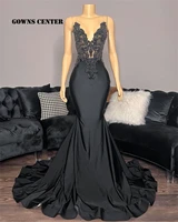 elegant black prom dresses 2022 luxury gowns mermaid evening dresses for black girls beaded graduations gown birthday party vest