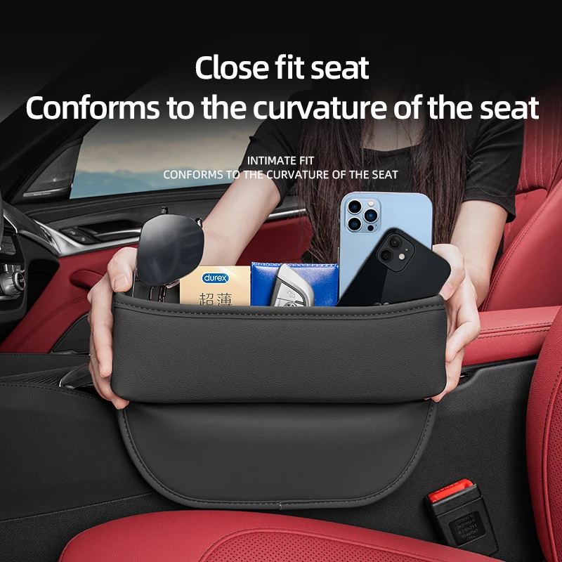 2023 Car Seat Slit Gap Organizer Storage Box Leather Wallet Phone Holder For Peugeot 206 207 308 408 508 RCZ 208 3008 2008 4008