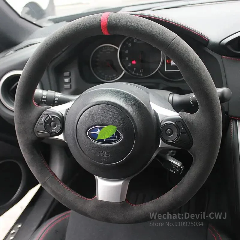 

Чехол на руль из алькантары для Subaru BRZ Legacy Forester, замшевый Чехол ручной строчки, аксессуары для интерьера автомобиля