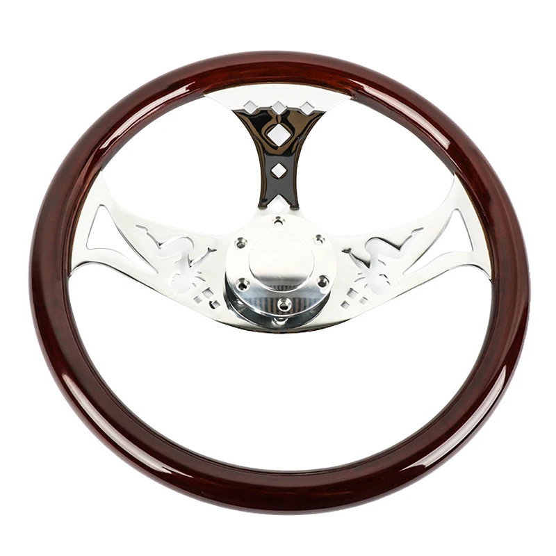 

Car Modified Steering Wheel 15 Inch 380MM Solid Wood Steering Wheel Vintage Car Hip Hop Retro Universal Steering Wheel