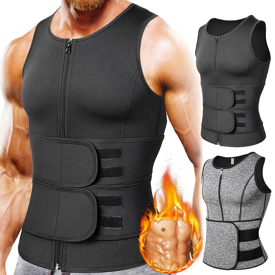 

Men Body Shaper Waist Trainer Vest Slimming Shirt Sauna Sweat Vest Compression Undershirt Shapewear Fat Burner Workout Tank Tops