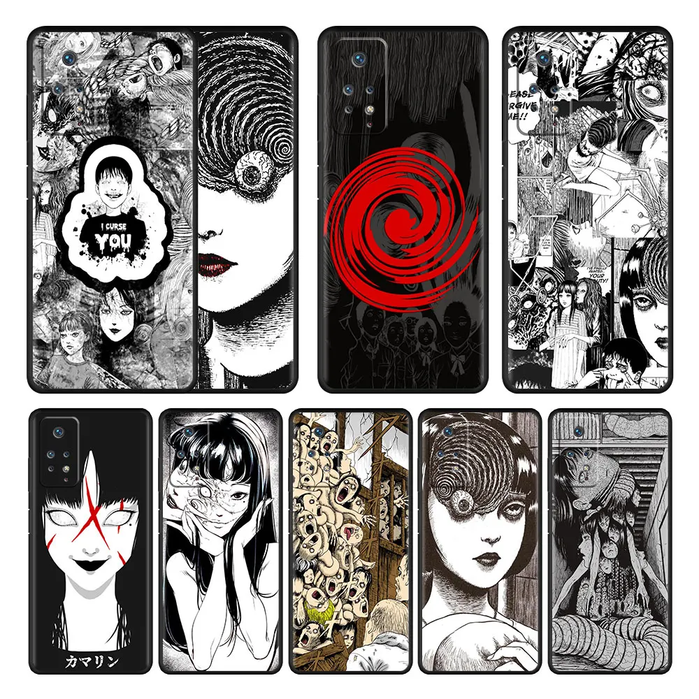 

Armor Phone For Xiaomi Redmi Note 8 9 9C 9A 9S K40 10 11 Pro 7 9T 8T K40S K50 Celular Funda Horror Manga Junji Ito