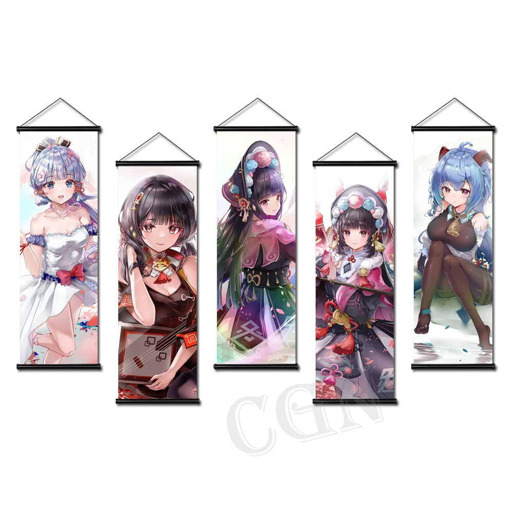 

Ganyu Hutao Poster Genshin Impact Hanging Scrolls Art Mural Canvas Painting Wall Picture Child Bedroom Home Cuadros Decoration