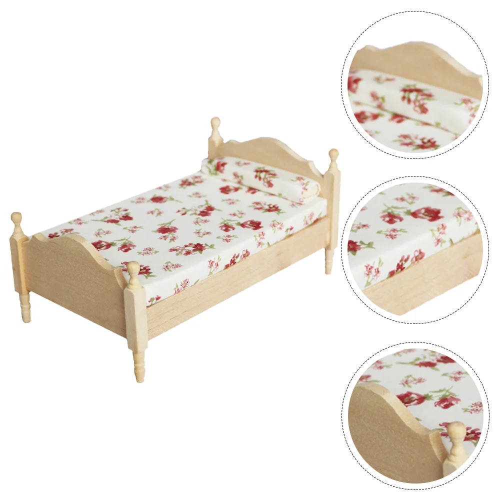 

Dollhouse Blank Single Bed Mattress Mini Model Miniature Scene Accessory Furniture