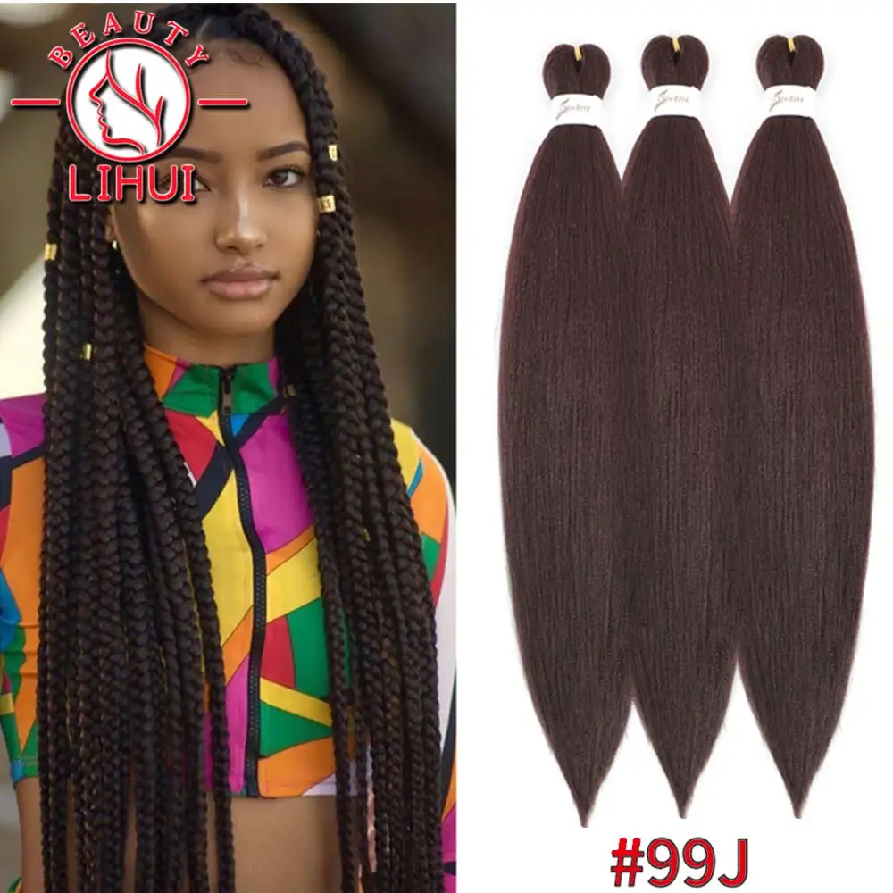 

Synthetic Easy Braiding Hair Pre Stretched Ombre Crochet Braids Hair Extension Long Yaki Straight Jumbo Braid 16/26inch