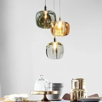 new nordic led pendant lamp g4 ac90 260v for living dining room kitchen bedroom ceiling glass ball chandelier