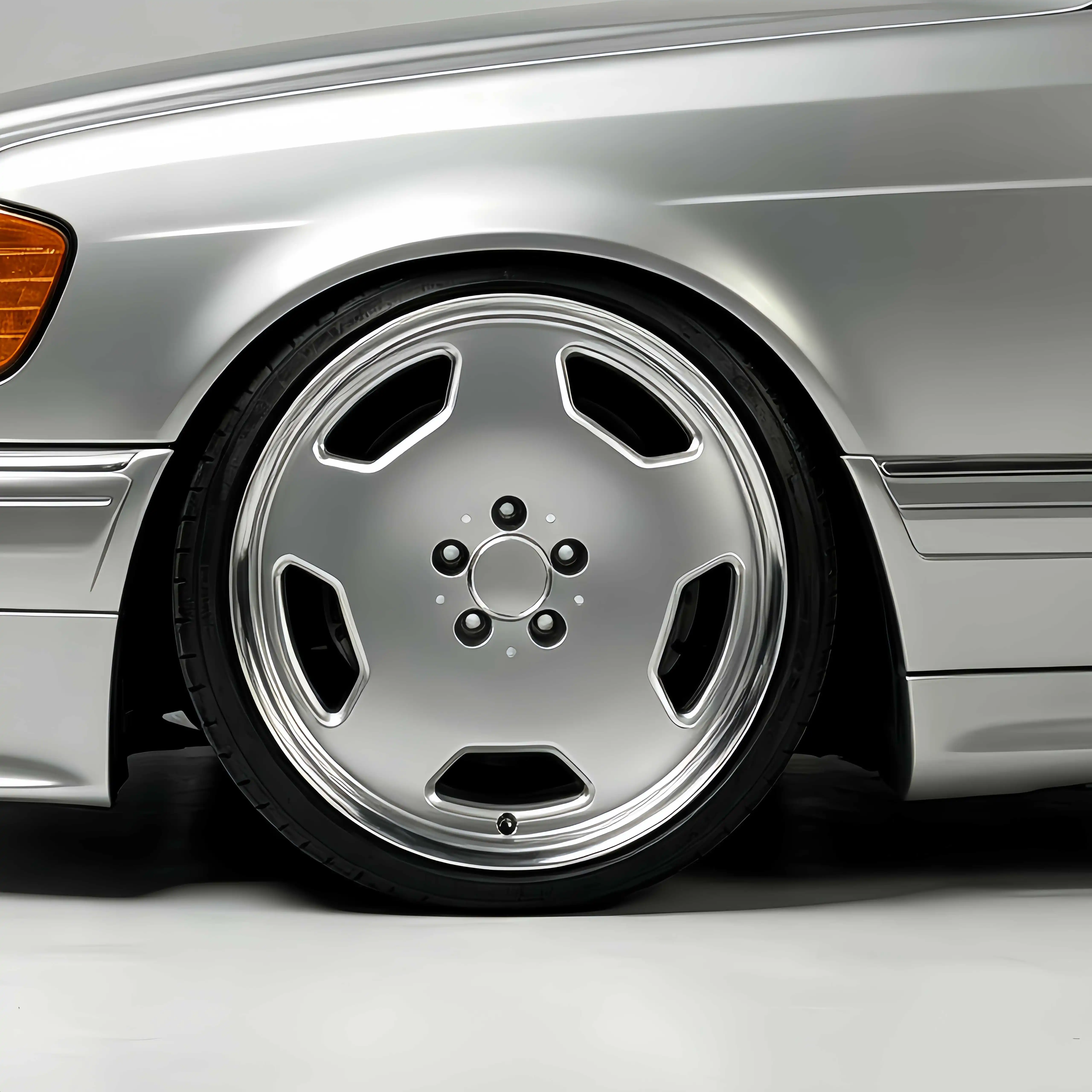 Фото Легковесные кованые диски WheelBku для W124 W210 W202 W208 W203 CLK R129, 17-18 дюймов, 5x112, классические серебристые, OEM легкосплавные диски. №4