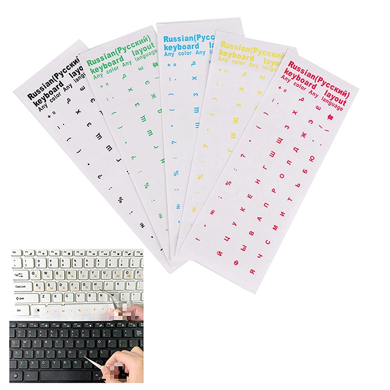 

Russian Transparent Keyboard Stickers Language Alphabet Black White Label Computer PC Dust Protection Laptop Supplies