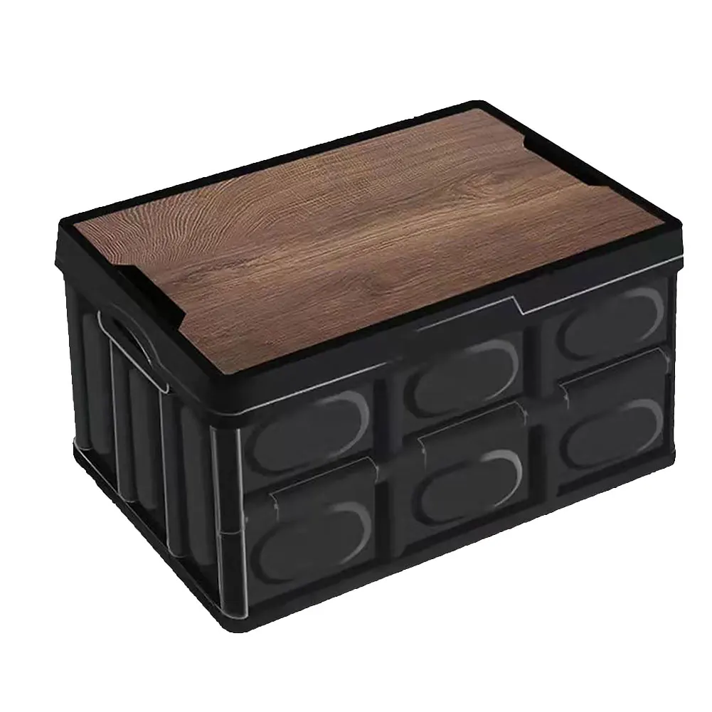 

Складной автомобильный ящик для хранения с деревянной крышкой, 30 л