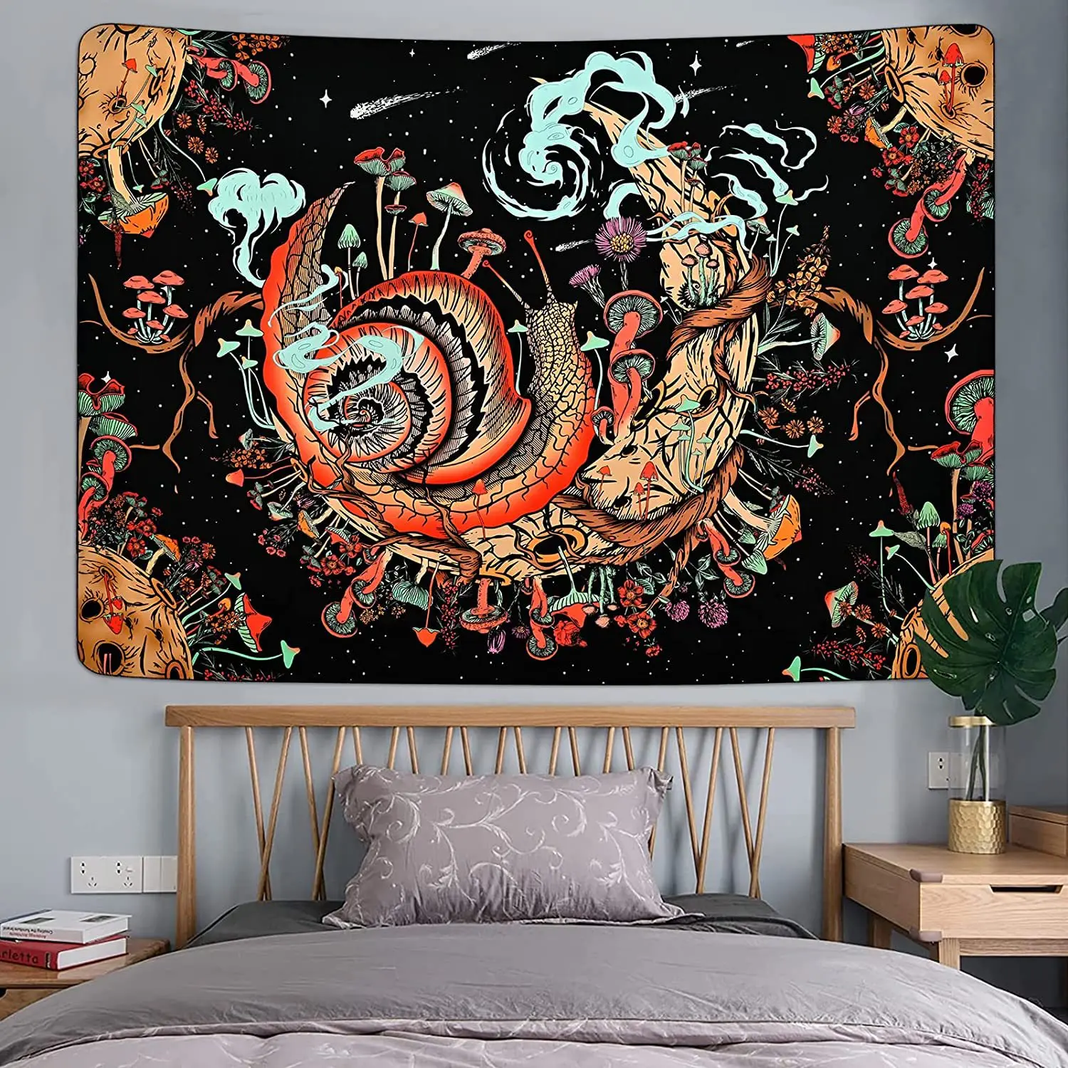 

Psychedelic Mushroom Tapestry Hippie Monster Bedroom Decoration Wall Hanging Aesthetic Art Home Room Art Decor Tapiz Pared Mural