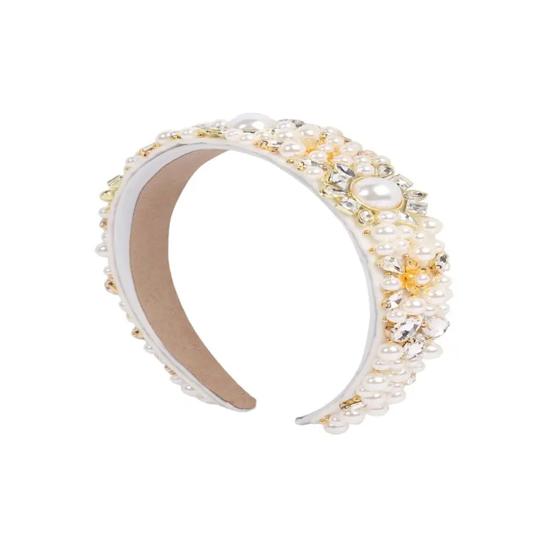 

Adult Female Acrylic Pearl Glass Flower Headband