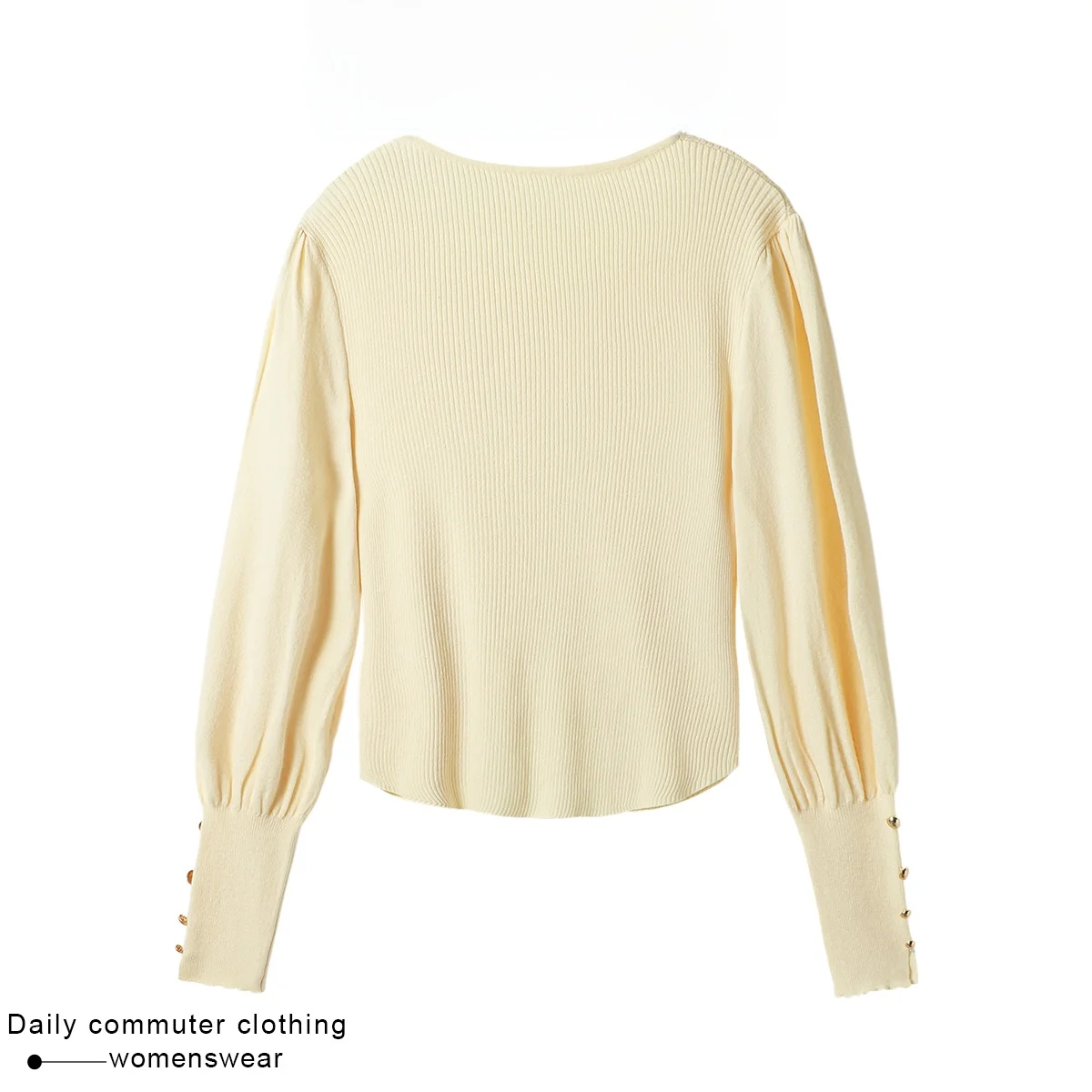 Coshehkg/французский sle квадратный воротник с пышными рукавами и длинными вязаная