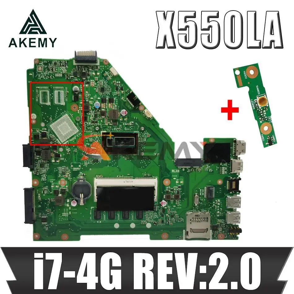 

X550LA Laptop Motherboard I3-4th Gen I5-4th Gen I7-4th Gen CPU 4GB RAM For ASUS X550LD X550LC X550LN X550L Notebook Mainboard