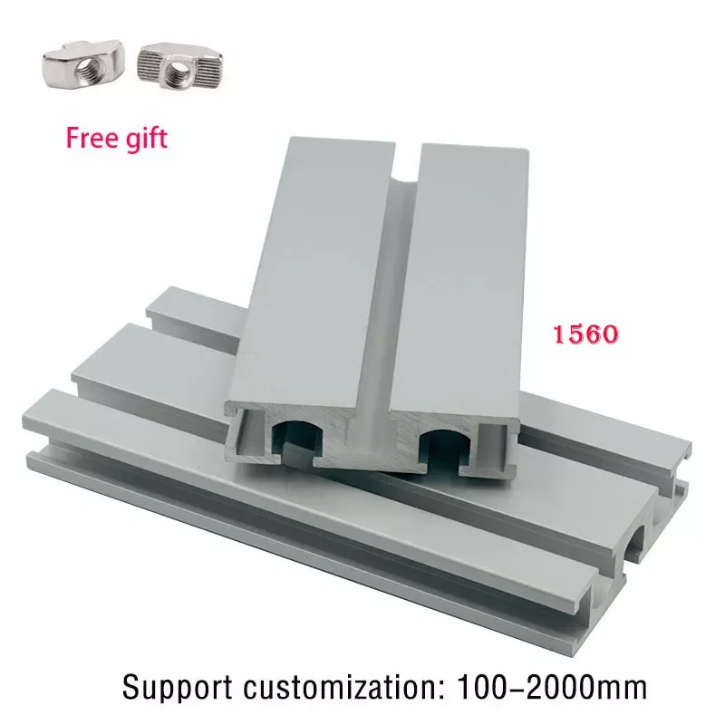 

1560 300mm 500mm Aluminum Profile Extrusion Frame for CNC Silver Aluminum Rectangle Camera Slider Furniture Printer