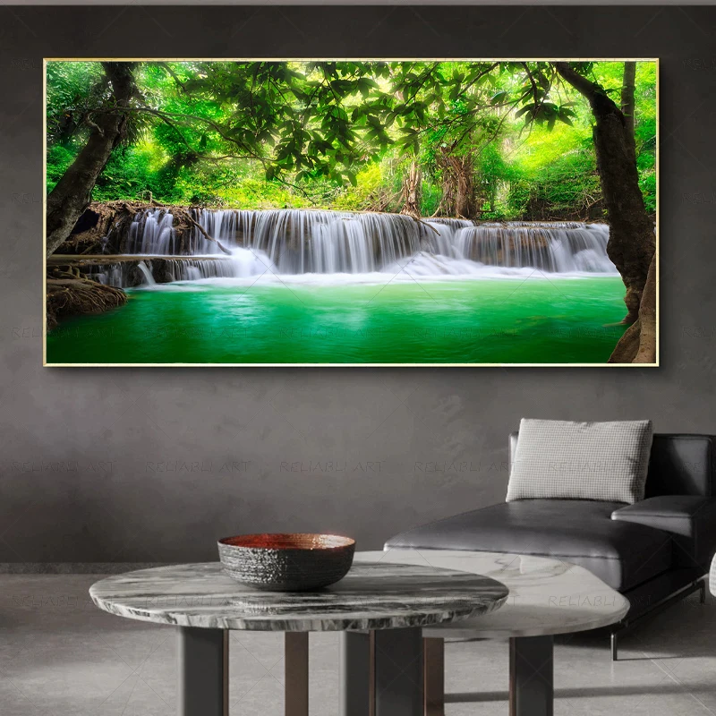 Настенная картина Водопад постер на холсте Современный домашний декор пейзаж