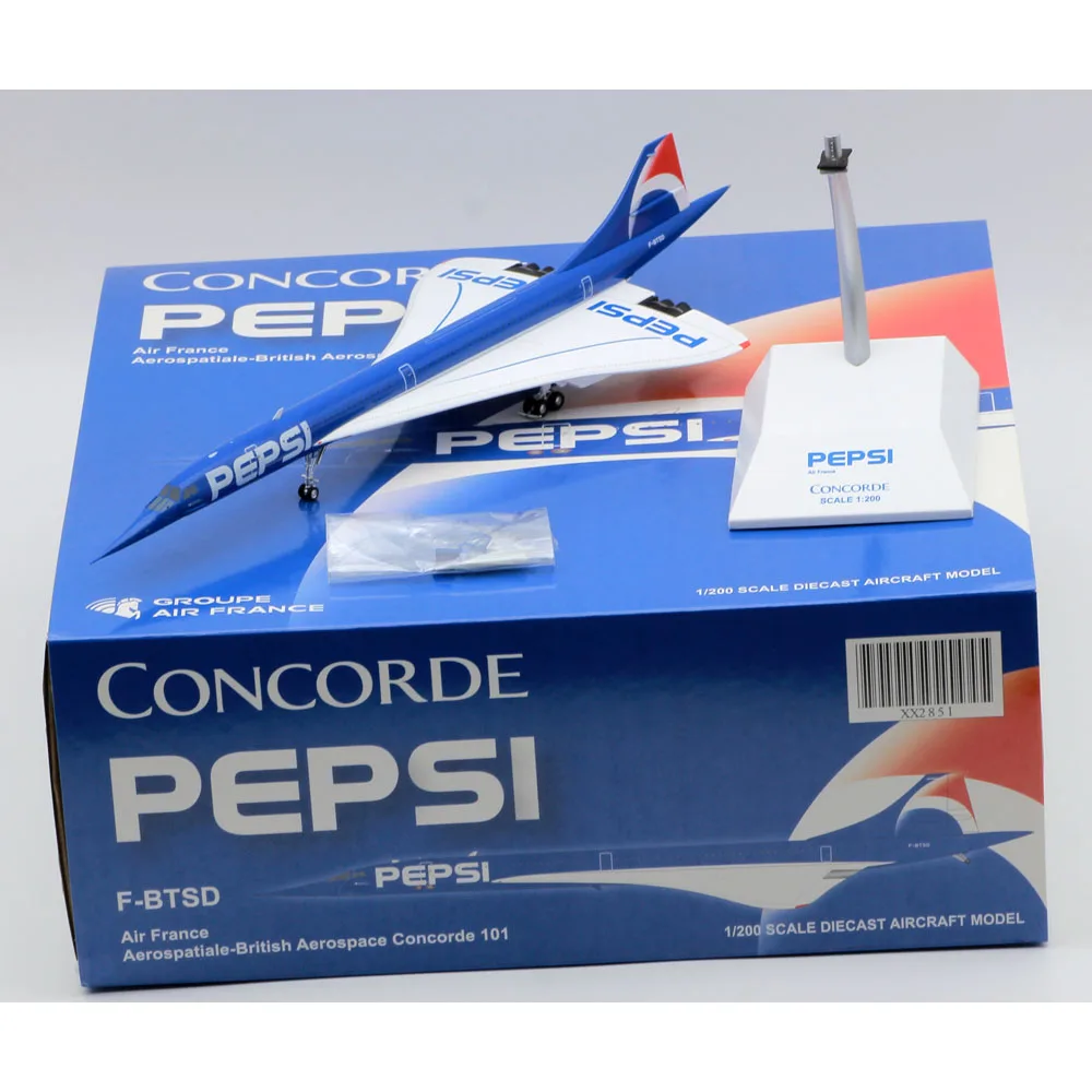 

XX2851 Alloy Collectible Airplane Gift JC Wings 1:200 Air France "Pepsi" BAC Concorde Diecast Aircarft Jet Model F-BTSD