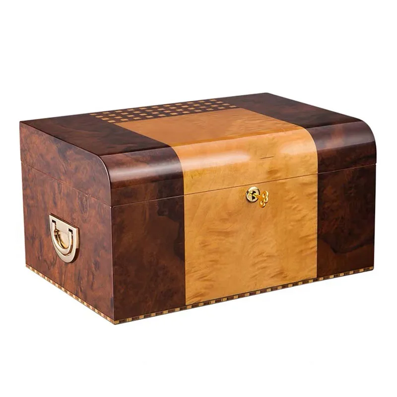 

Wood Cigar Humidor Box Large Capacity Piano Paint Home Cigar Humidor Box High-end Wooden Cigar Storage Box